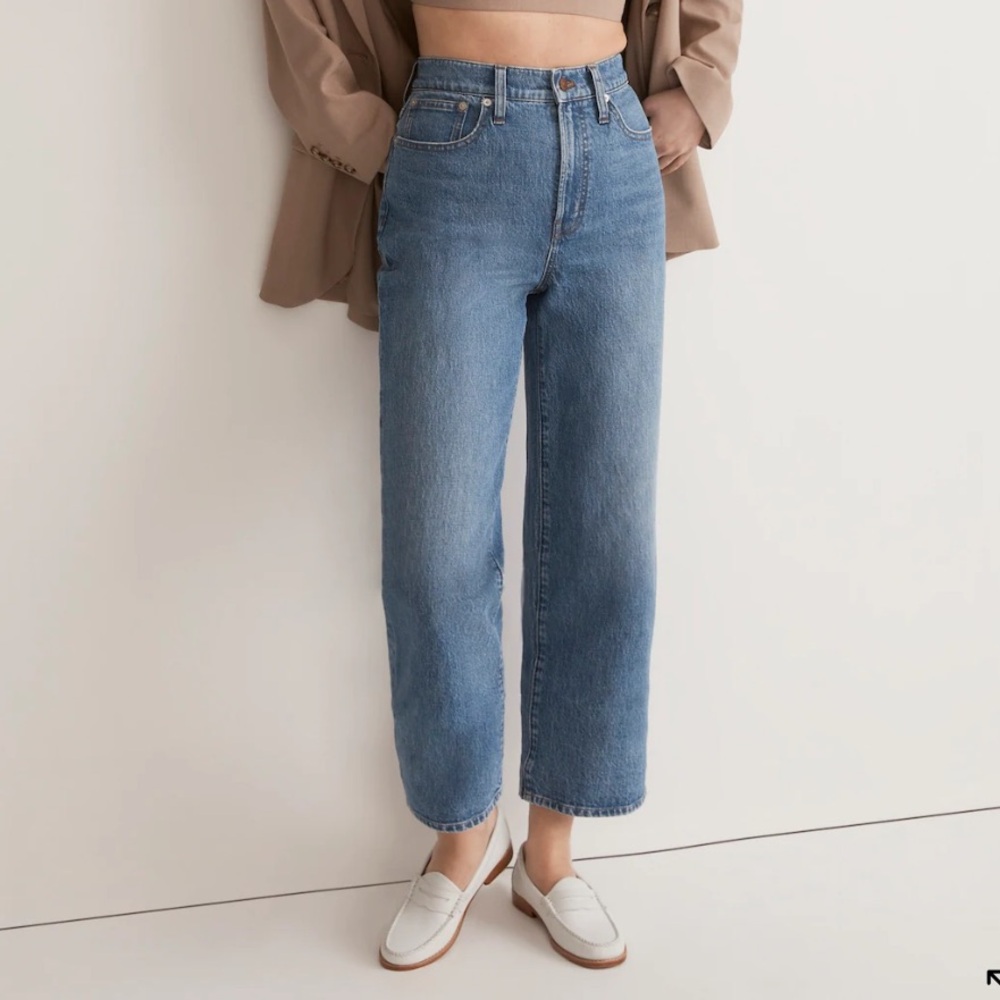 Madewell The Petite Perfect Vintage Wide-Leg Crop Blue Jean Petite Cresslow Wash